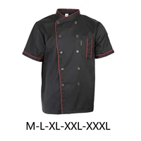 double breasted restaurant kitchen chef work uniforms short sleeve breathable embroidery bakery cafe hotel waiter jackets aprons