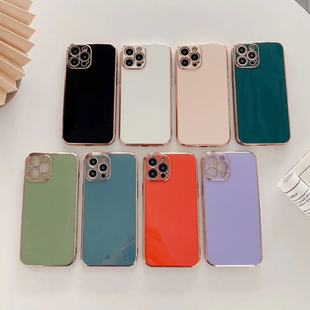 

Soft TPU Case For iPhone 11 12 13 Pro Max Mini 11Pro 12Pro 13Pro 7 8 Plus X XR XS Max SE 2020 Case Plating Mobile Phone Cover
