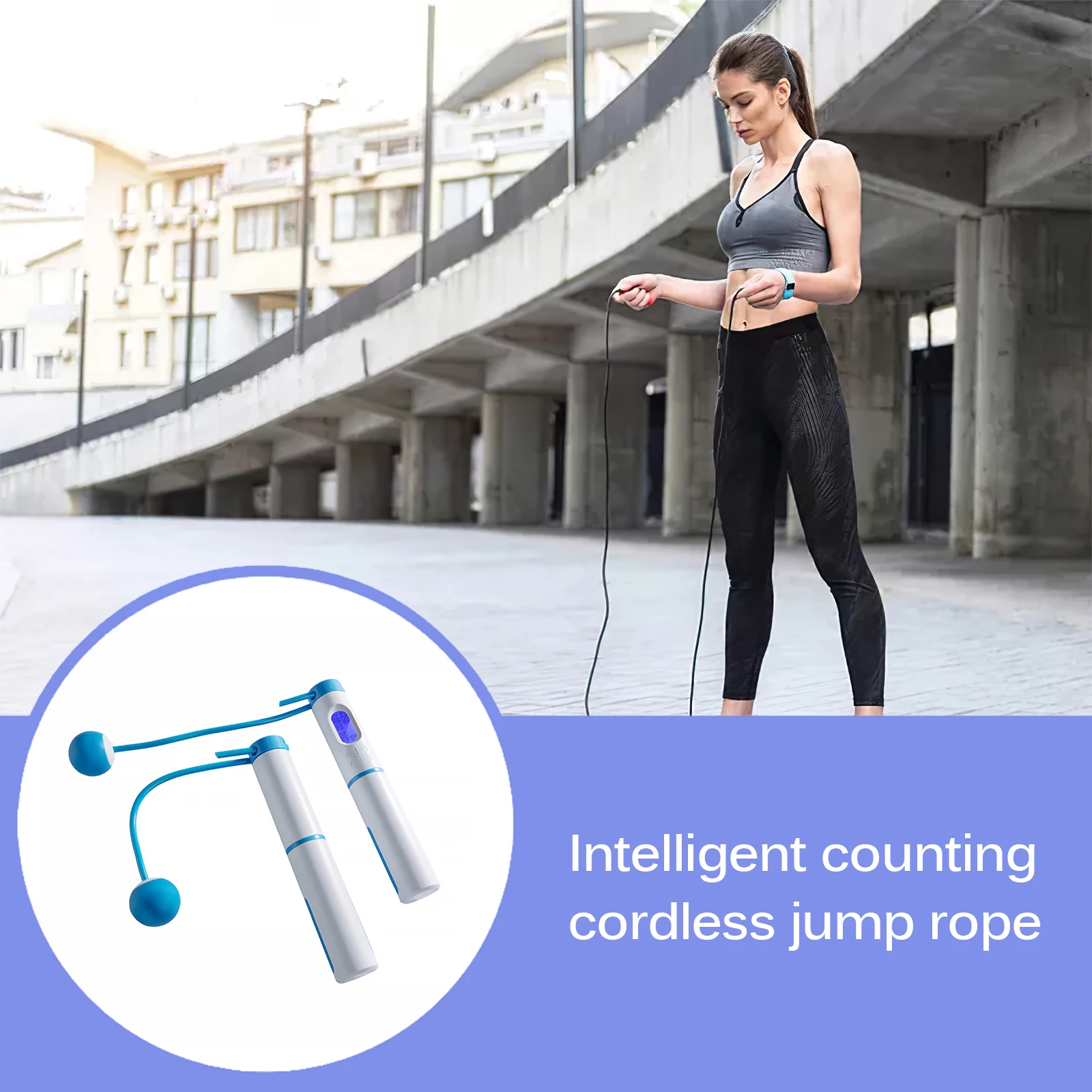 

Rope Skipping Intelligent Counter Cordless Rope Skipping With LCD Screen Showing Fitness Weight Loss Exercise Professional Rope