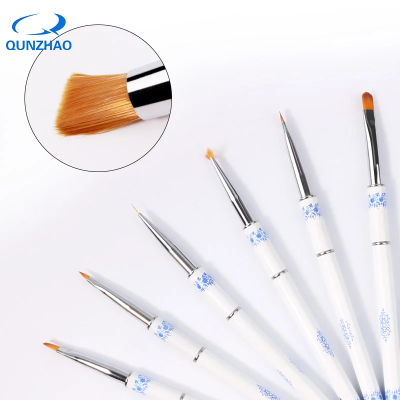 10 шт./компл. ручка для рисования ногтей крючок цветок резьба белый фарфор