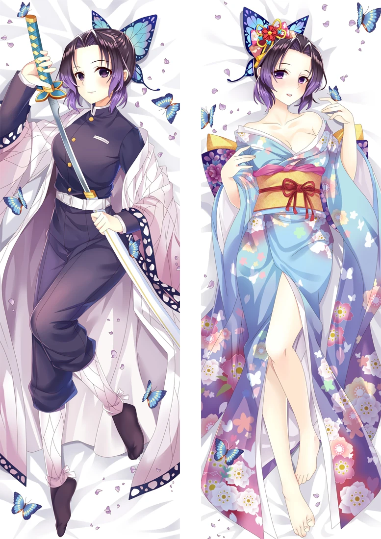 

Demon Slayer Kimetsu no Yaiba Kochou Shinobu Cosplay Dakimakura Pillow Case Anime Cartoon Kawaii Accessories Props