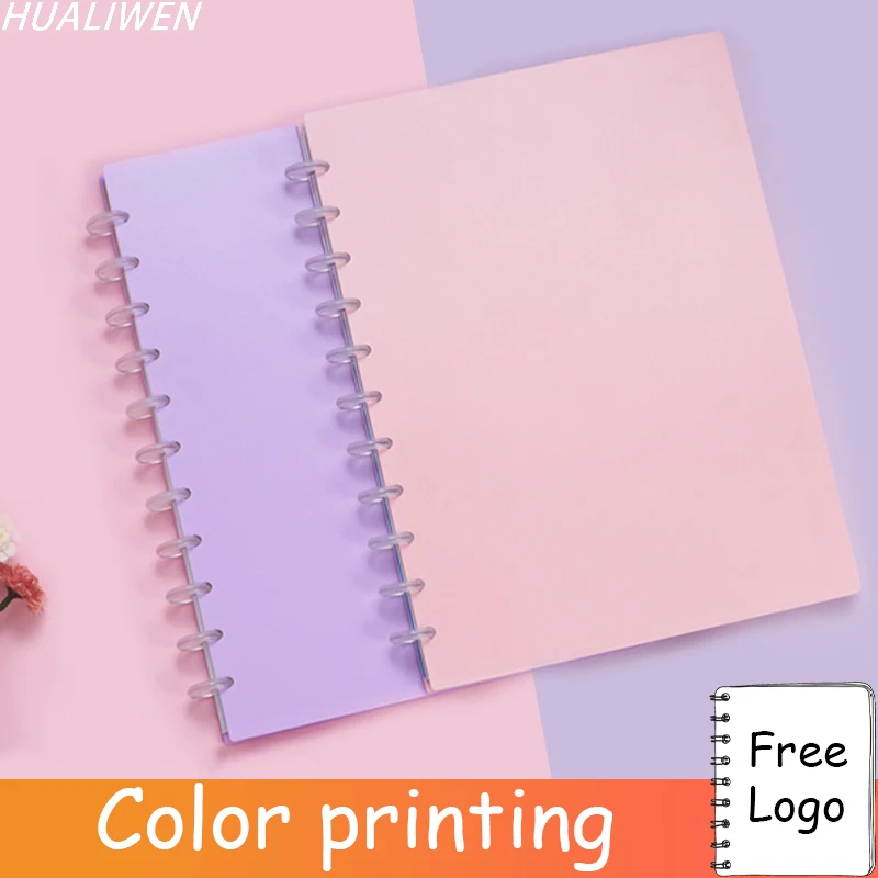 

A5/B5 Mushroom Hole Notebook Cover 8/10/11 Disc Ring T Type Holes Planner Protective Shell Plastic Color Cover Office Supplies