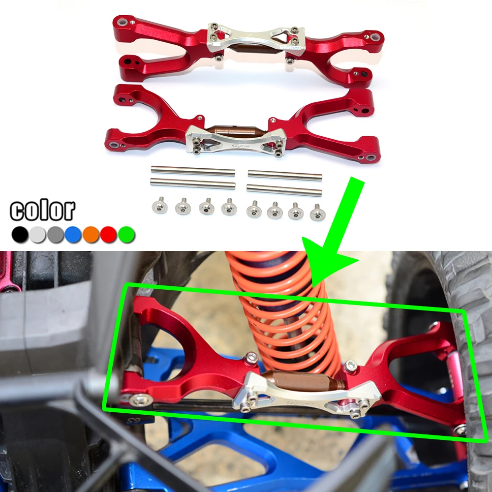 

GPM front/rear universal S2 steel tie rod + Metal alloy upper swing arm upper A arm #7729 for 1/5 X-MAXX 6S 8S 77086-4