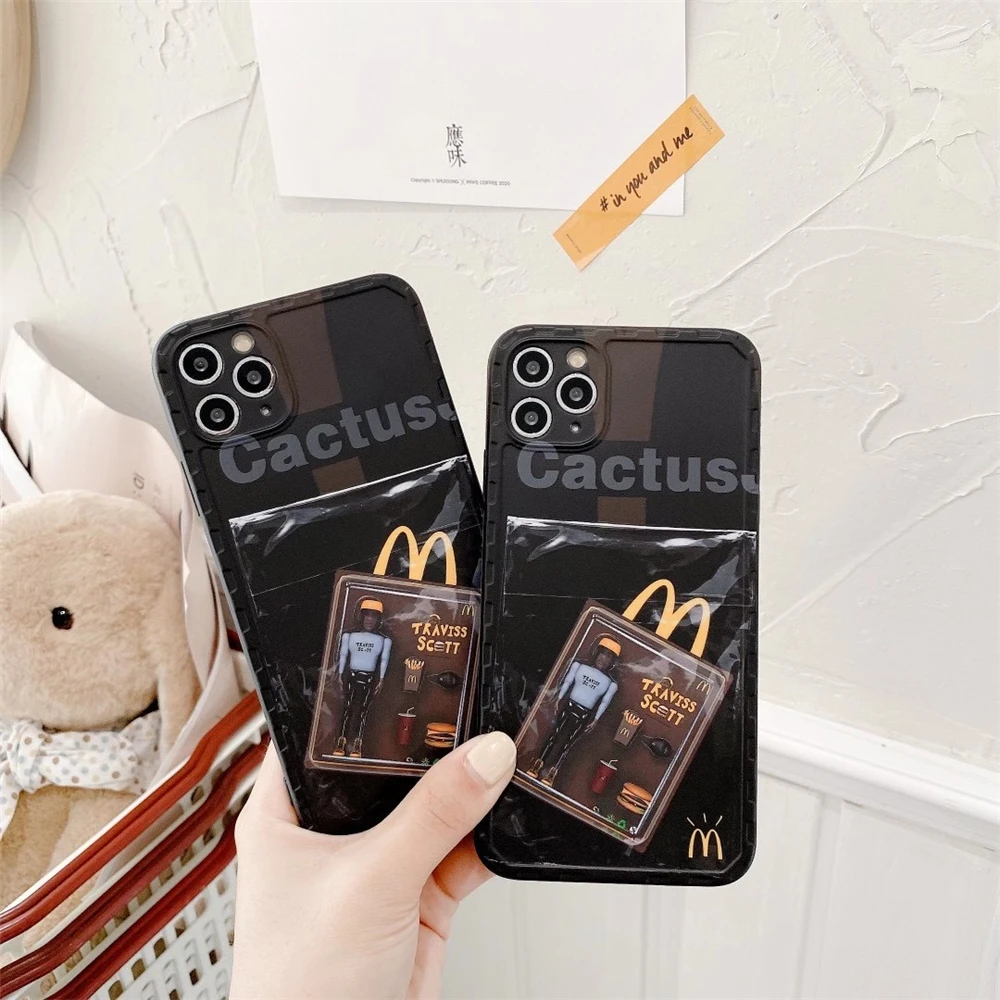 Funny Simple Plastic bag McCute label Phone Case for iphone 13 12 11 Pro X XR XS Max 7 8 plus Straight edge Soft Silicon Cover