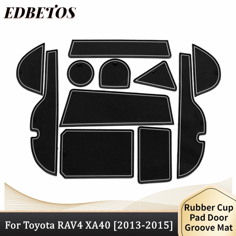 

Car Non-Slip Interior Door Mat Cup Mat Gate Slot Pad For 2013-2015 Toyota RAV4 XA40 Pre-Facelift RAV 4 40 Hybrid