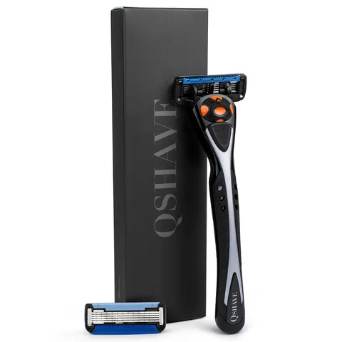 Qshave Черная ручная бритва для мужчин с эргономичной ручкой — изображение товара