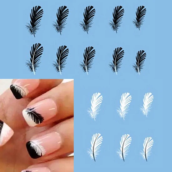 2 шт. наклейки с перьями для дизайна ногтей | Красота и здоровье