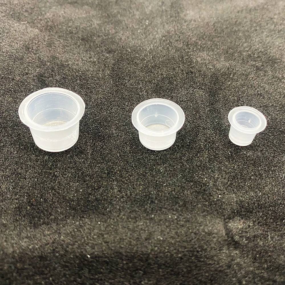 500 PCS Disposable White Tattoo Pigments Cups Caps Permanent Makeup Ink S/M Size 8/11MM Equipment Accessory | Красота и здоровье