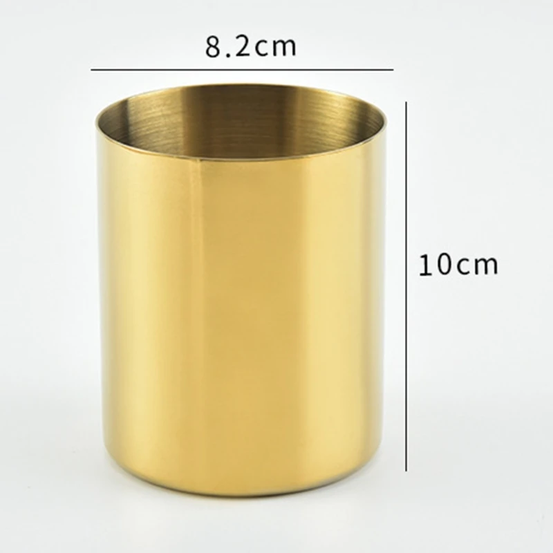 

Stainless Steel Pen Holder Makeup Brush Flower Vase Desktop Storage Container Stainless Steel Pen Holder Makeup Brush Flower