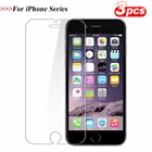 Закаленное стекло для iPhone 6, 6S, 7, 8, SE, 5, 5S, 5C, 4, 4S, X, XR, XS Max, 3 шт.