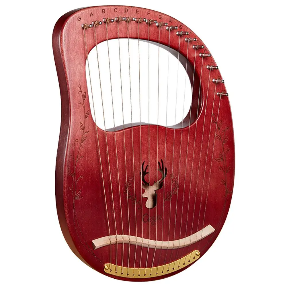 Mahogany 16-tone Portable Lyre Harp Stringed Musical Instruments Accessories Kit