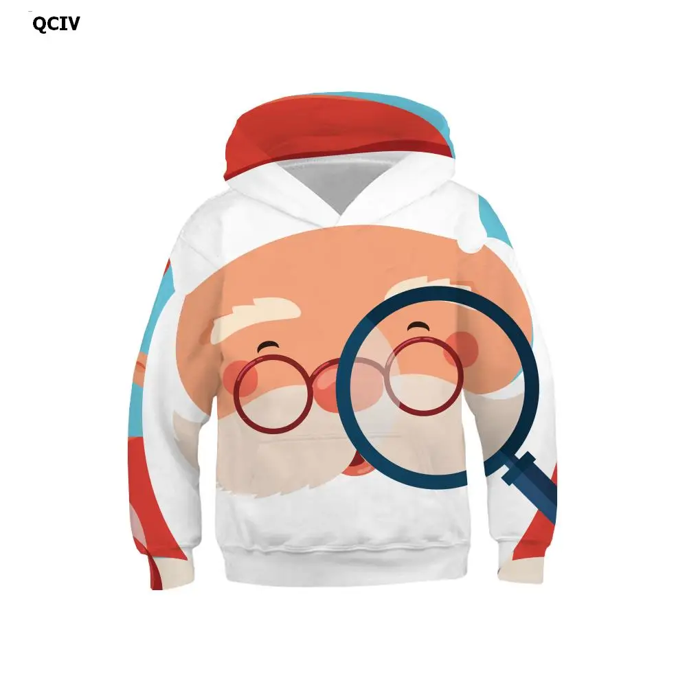 

QCIV брендовая толстовка с капюшоном с Санта-Клаусом Детская толстовка с рисунком аниме забавная толстовка с принтом Новая толстовка с капюш...