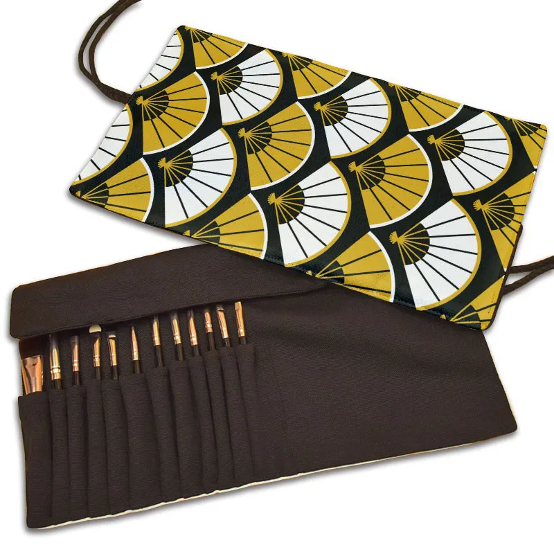 

New 3D Printing Japanese-Style Women's Makeup Brush Storage Bag Makeup Brushes Sets Travel Organizer Make Up Cosmetic Bag
