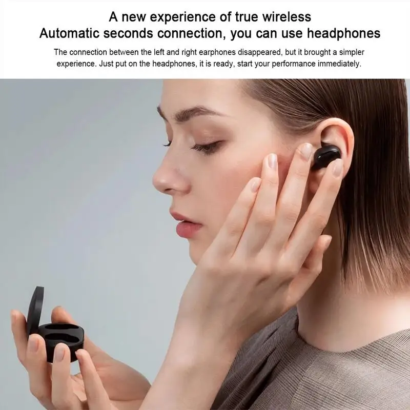 xiaomi redmi airdots 2 white bluetooth earphones airdots2 tws mi true wireless earbuds gaming headsets with mic auto pair free global shipping