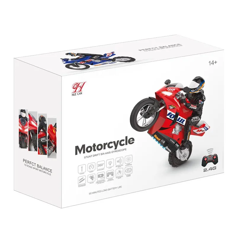 

HC-802 1/6 Self-Balancing RC Motorcycle 6 axis of gyroscope Stunt Racing Motorcycle Plastic RTR High Speed For Kids Gift Toy Car