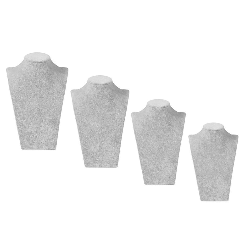 

4x Velvet Necklace Display Mannequin Holder Elegantly Home Jewelry Store