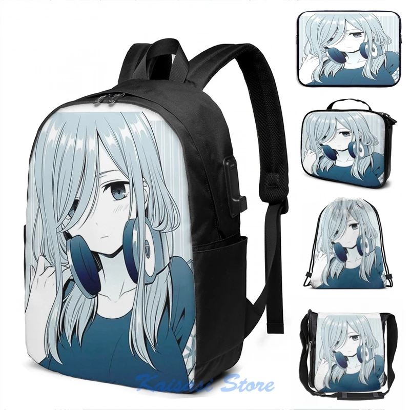 Забавный графический принт Накано Мику Go Toubun No Hanayome USB заряд рюкзак школьные