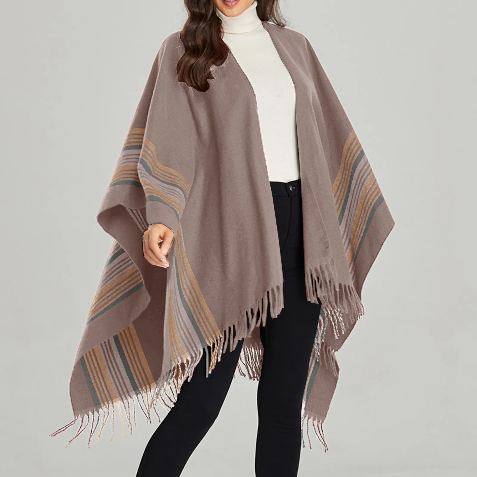 

Women Vintage Print Winter Knitted Cashmere Capes Shawl Cardigans Harajuku Fashion Winter Wrap Scarves For Women High Quality 4
