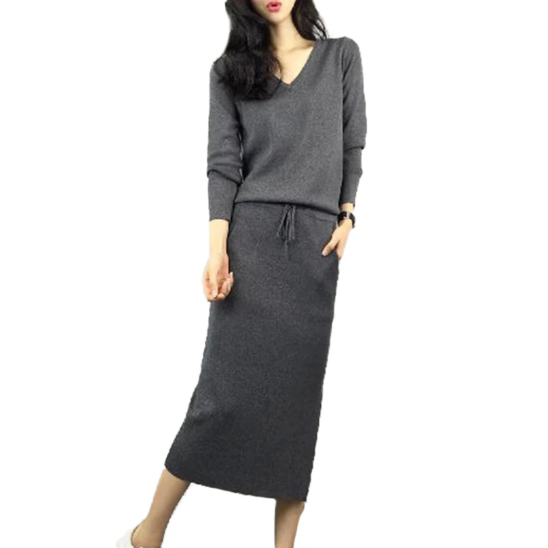 Женское трикотажное платье Vicabo черное прямое в Корейском стиле с v образным