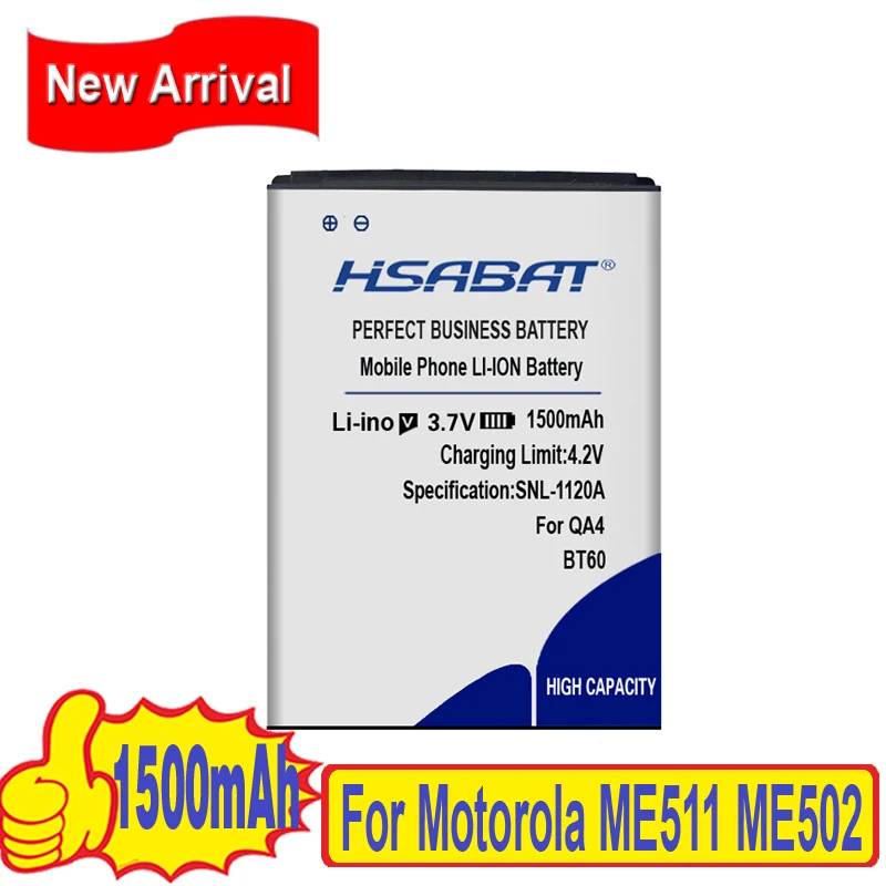 BT60 HSABAT 1500 мАч батарея для Motorola ME511 ME502 Q8 V360 V361i V980 C975 E1000 A732 C168 W218 W208 W210 A1210
