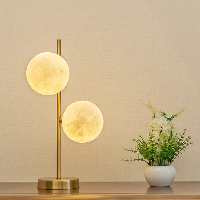 

Nordic LED Iron Art Glass Reading Table Lights Lighting Postmodern Moon Decor Lamp Living Room Study Bedroom Bedside Luminaires