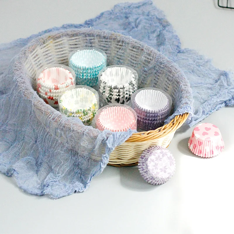 100 Oil-proof Barreled Rainbow Cake Paper Cup Baking Muffin Chocolate Sticky Rice Tray Party Mini Cups |