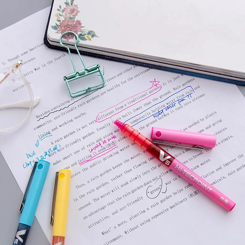 12 шт. пилот BX V5 на водной основе прямые жидкости с гелевыми чернилами Stylo Kawaii