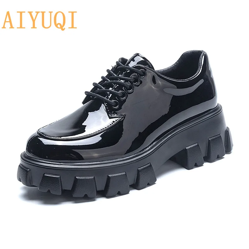

AIYUQI Women's Shoes Large Size 35-44 Spring New Style Genuine Leather Lace-up Platform Fashion Women Shoes