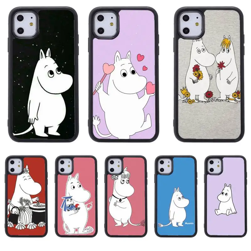 

Moomintroll Cartoon Cute moomines Phone Case for iphone 11 12 pro se 20 max xr xs x 7 8 6s plus mini Fundas Coque cover PC&TPU