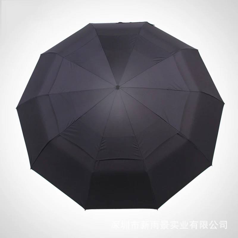 Ветрозащитный двухслойный большой зонт 10K от дождя для женщин и мужчин полностью