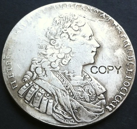 

wholesale 1729 russia 1 Rouble coins copy 100% coper manufacturing silver-plated