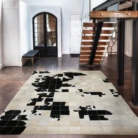 american style cowhide patchwork rug big size genuine natural cowskin fur carpet living room carpet decorative office rug