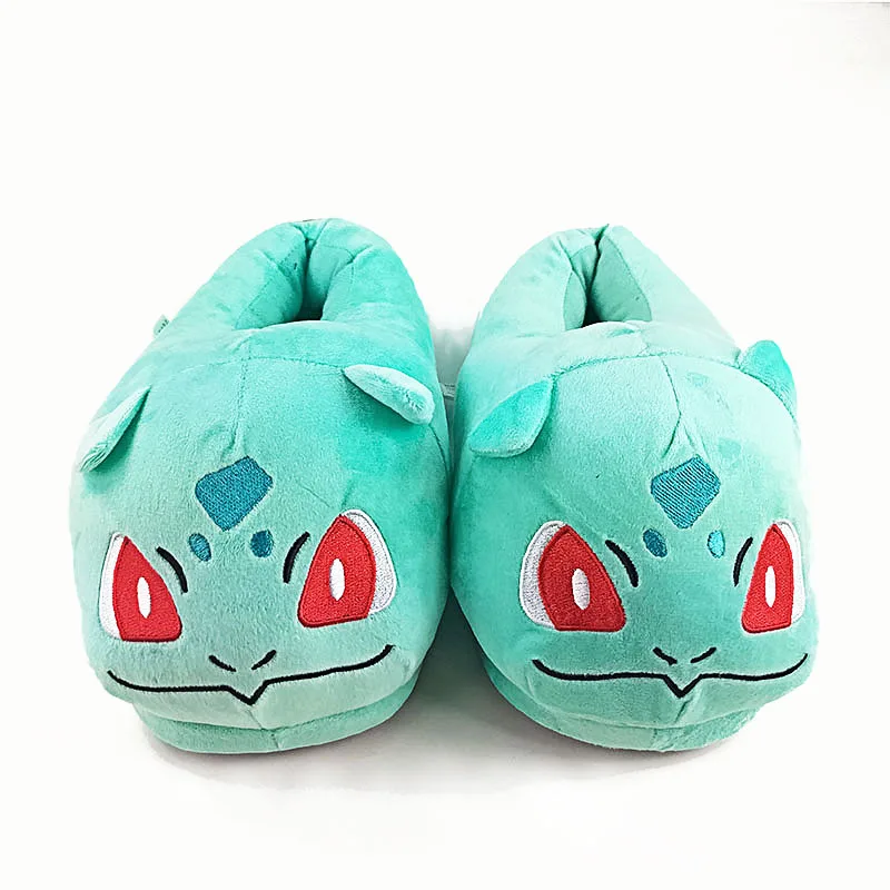 Bulbasaur 28 см; серия аниме; Плюшевые тапочки; Bulbasaur Charmander; зимняя теплая Домашняя обувь для взрослых - Цвет: Bulbasaur