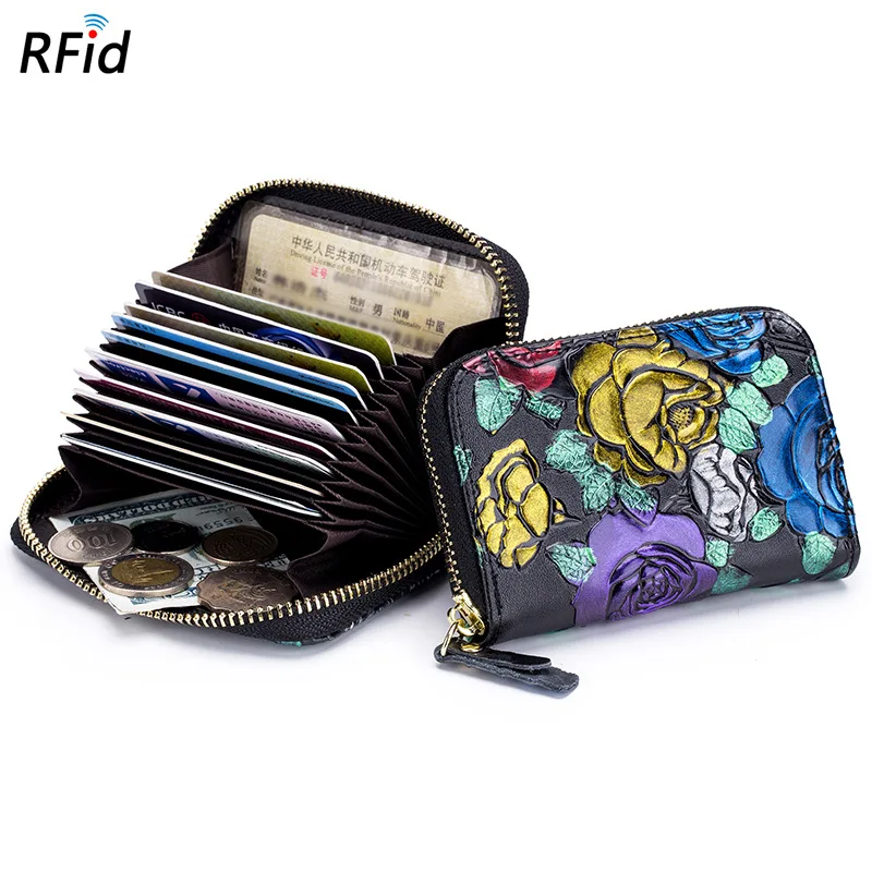 Женский кожаный чехол с отделением для кредитных карт и RFID-защитой | Багаж сумки