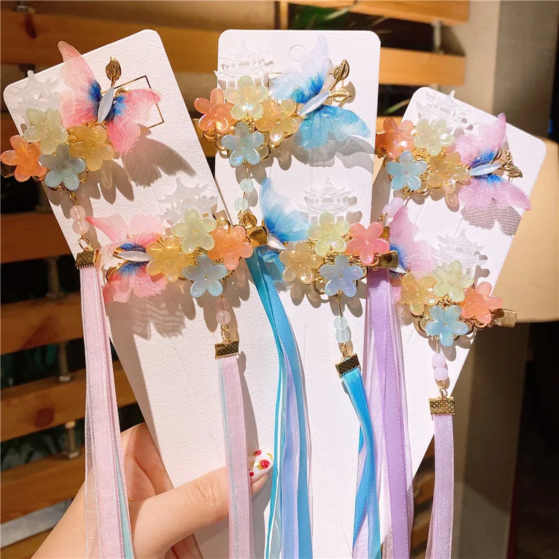 

2020 New Fashion Wild Chinese Style Hair Clip Girl Tassel Hanfu Step Hair Accessories