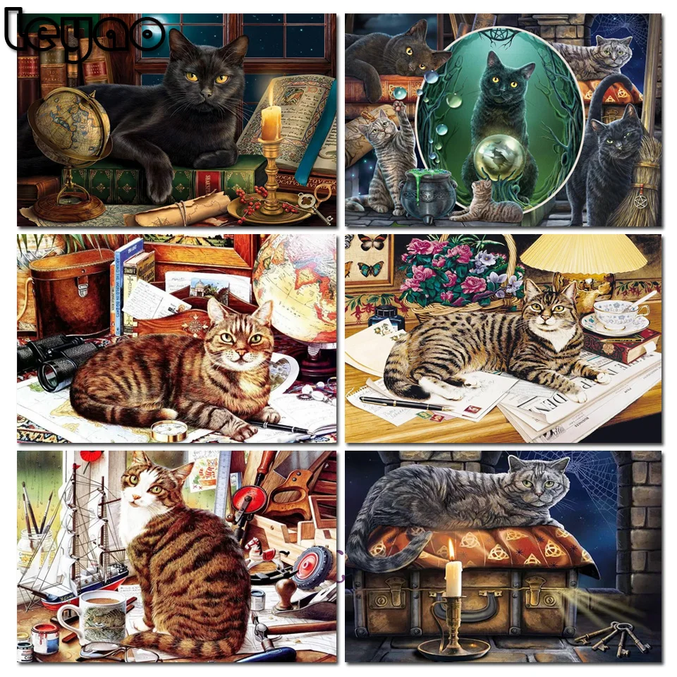 

5D алмазная живопись, Набор для вышивки крестом, квадратная черная кошка, алмазная вышивка, Алмазная мозаика, стразы, картина, искусство, Деко...