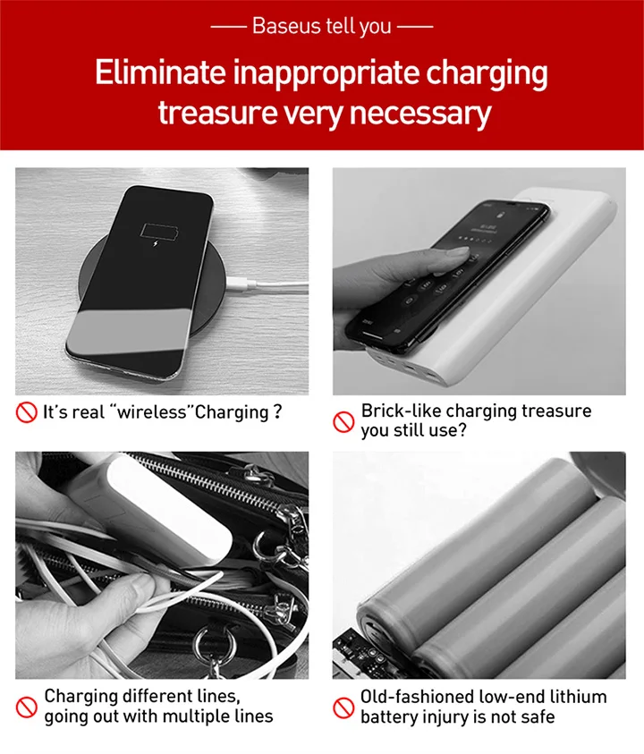 Baseus 10000mAh пауэр банк 10W QI беспроводная зарядка устройство и 18W проводное быстрое зарядное устройство PD+ QC3.0 повербанк для iPhone samsung huawei