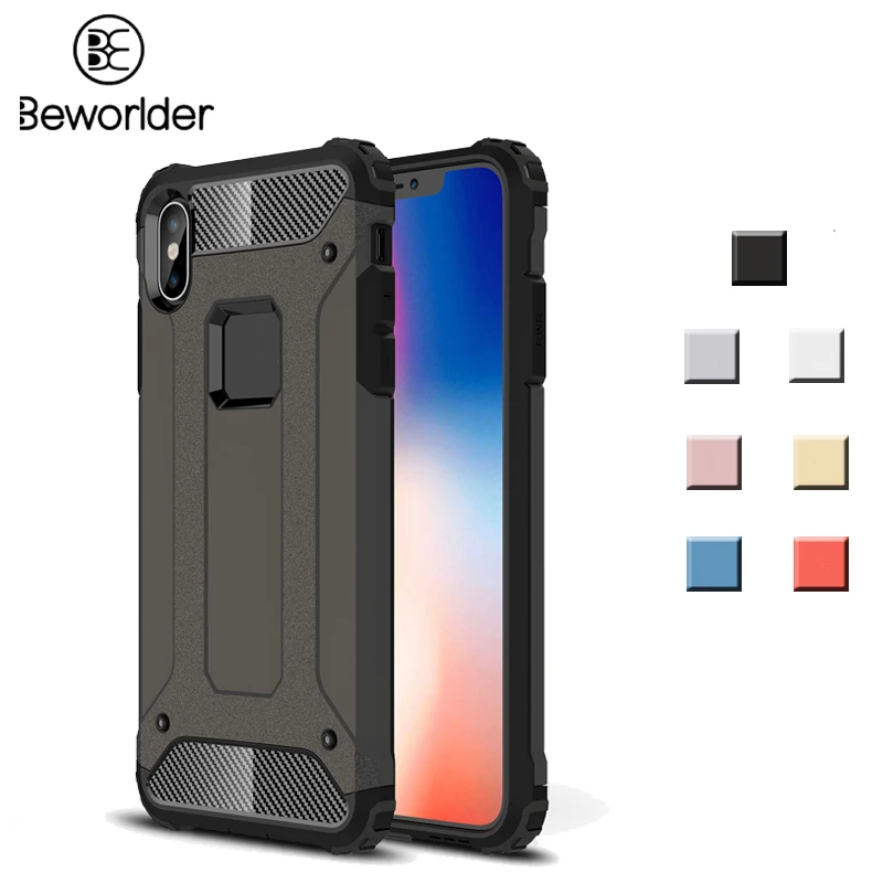 Чехол для iPhone 6S 7 8 Plus двухслойный силиконовый пластиковый армированный гибридный