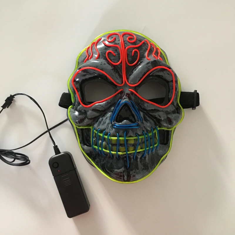 

Glow Scary horror mask Halloween Skeleton led Mask EL-Wire Mask Light Up Festival Cosplay Costume Supplies Party Mask mardi gras