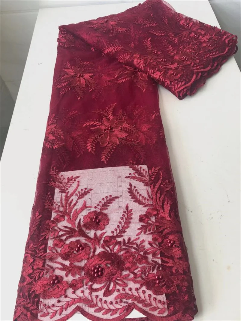 5 ярдов/Лот красивая жаккардовая французская сетчатая кружевная ткань Цветочная