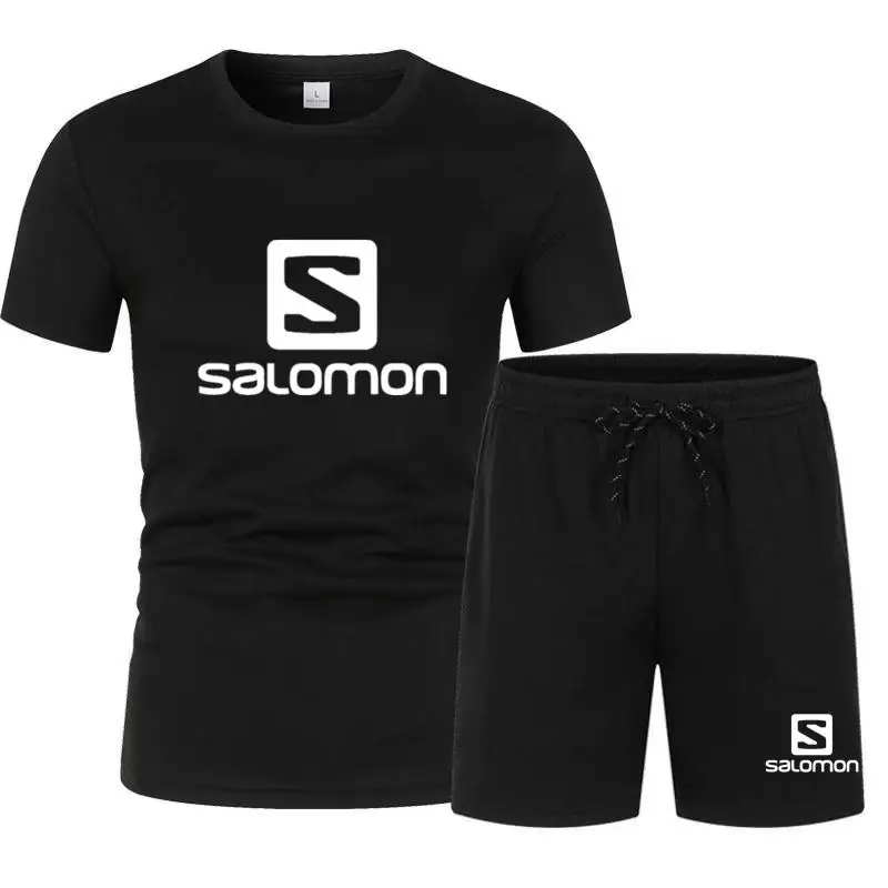 

Новинка 2021, повседневный спортивный костюм, мужская летняя одежда, комплект спортивной одежды, футболка из двух предметов, брендовая одежда...