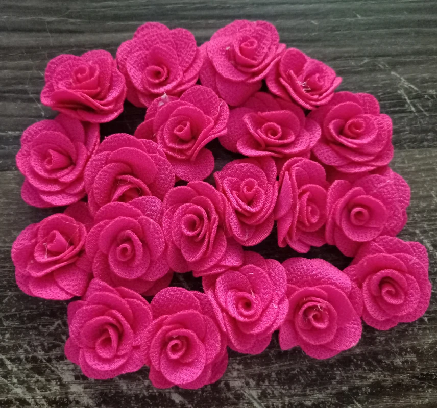 light rose red 10 шт./упак. Размер 4 см Ткань Роза цветок ручной работы Цветы из ткани ручной DIY Материал Букеты Свадебные для волос в форме цветка Ткань аксессуары - Цвет: light rose red