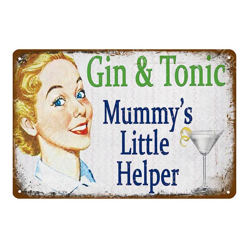 YD4203F Man Cave Drinks Beers Decoration Vintage Metal Tin Signs Gin Tonic Wine Plaque Shabby Chic Pub Bar Casino Poster Wall Art Decor - Цвет: YD4203F