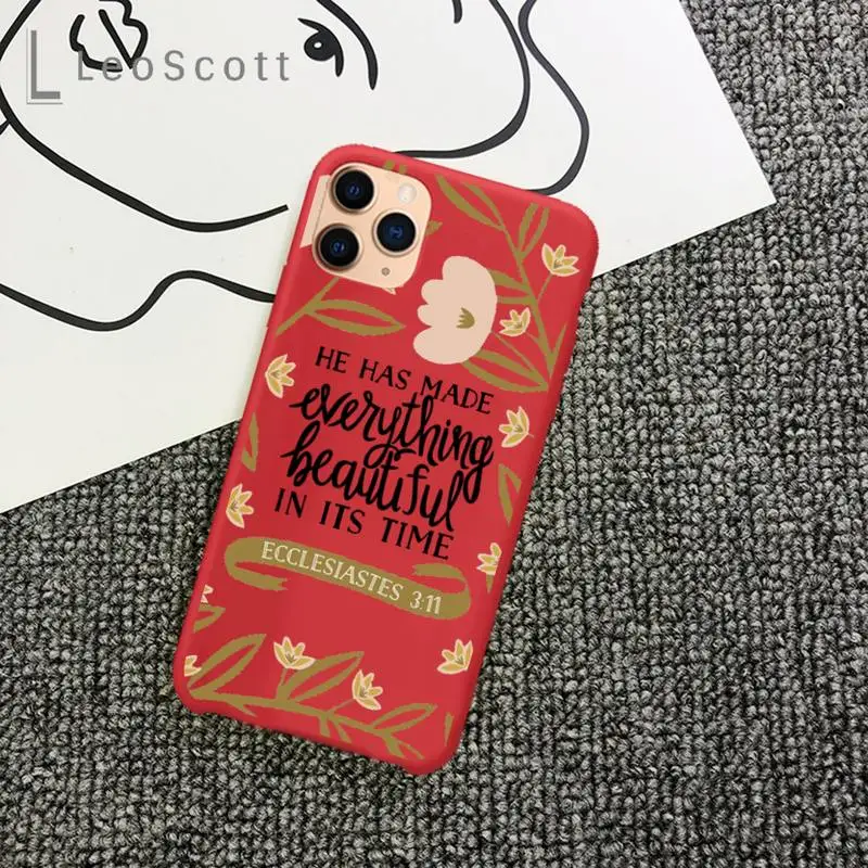 

Jesus Bible Quotes Phone Case Candy Color for iPhone 11 12 mini pro XS MAX 8 7 6 6S Plus X 5S SE 2020 XR