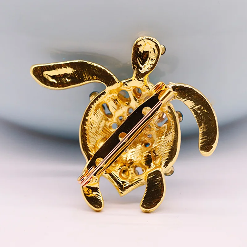 Милая Золотая маленькая брошь в виде черепахи шпильки изысканные хрустальные