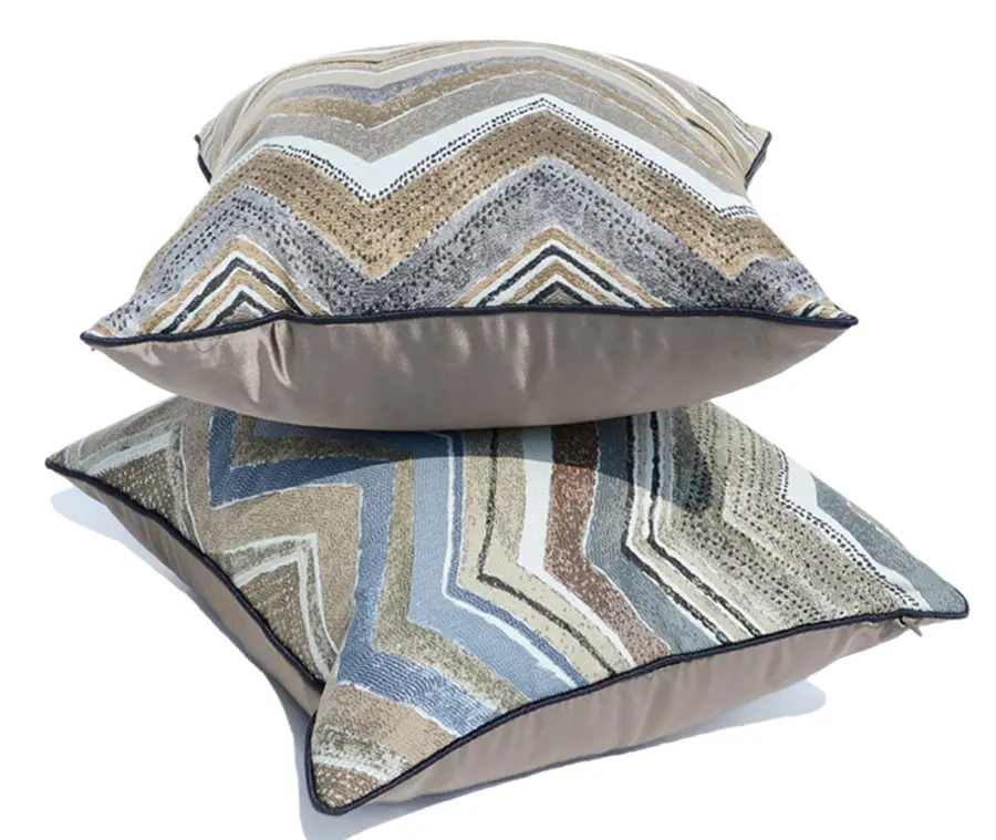 

Fashion abstract geometric blue brown decorative throw pillow/almofadas case 45 50,european modern cushion cover home decorating