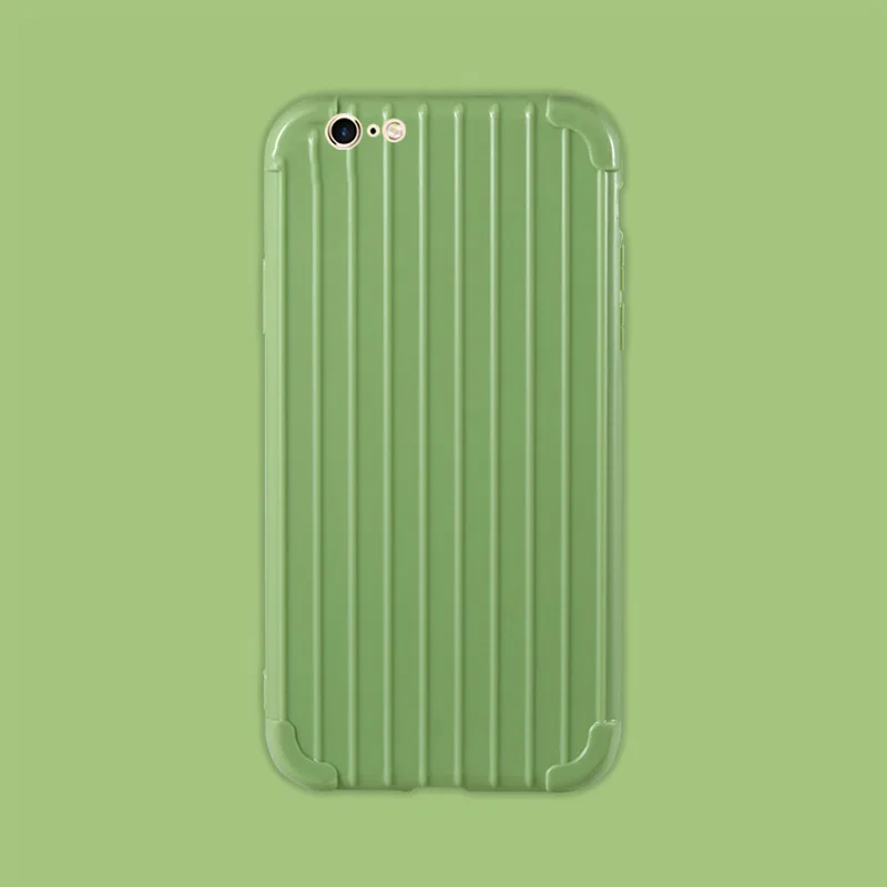 Green Роскошный багажный чехол для телефона для iPhone XS MAX, Модный милый чехол, чехол для багажника из ТПУ, силиконовая задняя крышка для iPhone X, 8, 7, 6, 6S Plus, чехол - Цвет: Green