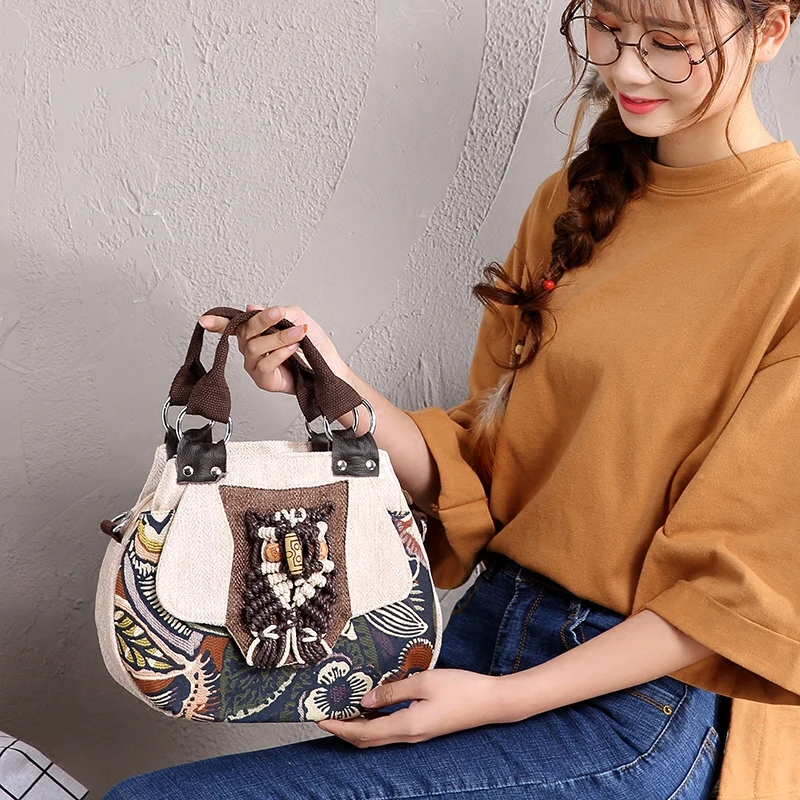weaving features womens cloth bag yunnan national wind hand held oblique bag dual use idle chinese wind free global shipping