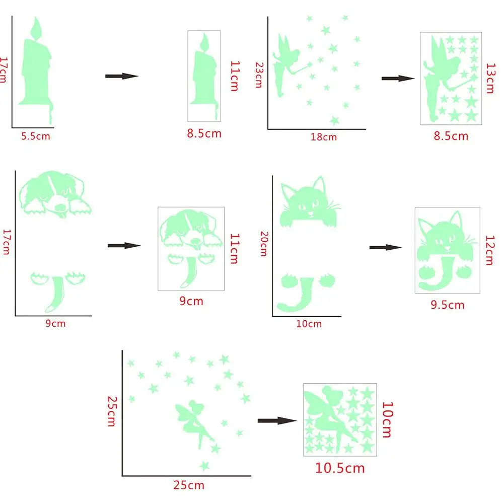 

Fairy Luminous Wall Sticker Cute Luminous Switch Sticker DIY Decals Home Decor Kids Room Decoration Glow In The Dark Stickers