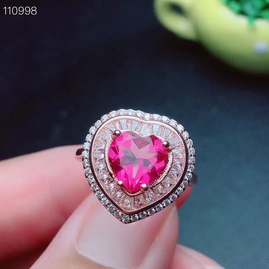 Ювелирные изделия KJJEAXCMY из натурального розового топаза Стерлинговое Серебро 925